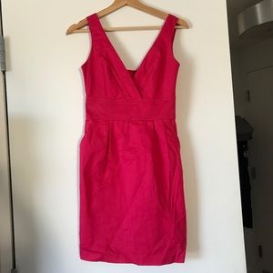 barbiecore bright pink cocktail dress